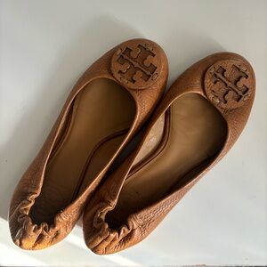 Tory Burch Minnie Flats - Cognac Brown